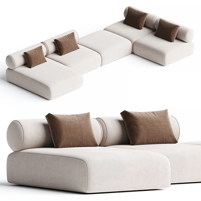 Contemporary Modular System, Black Steel / Water Repellent Velvet — Скачать