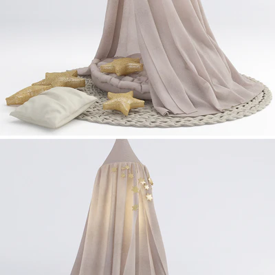 Nursery canopy with pillows — Ver 2