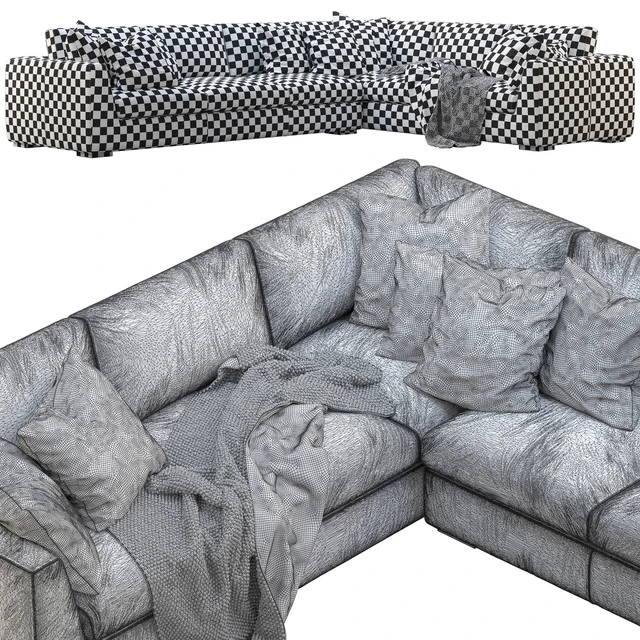 RH Modena Taper Arm L-Sectional sofa — Скачать