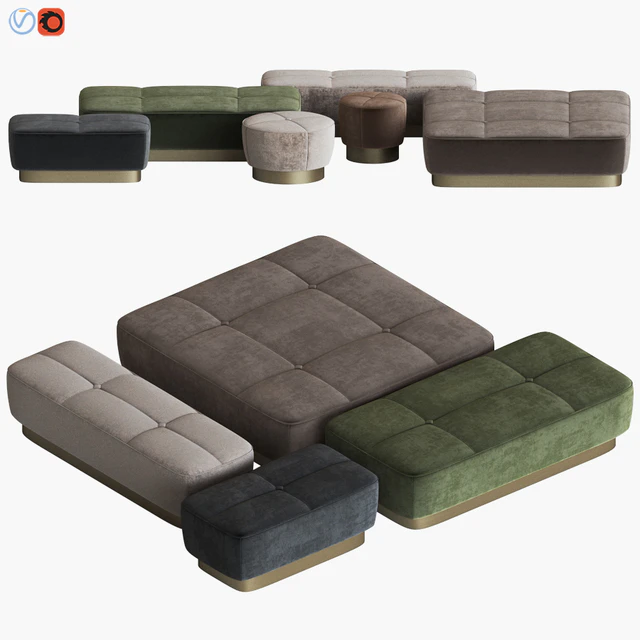 Minotti Jacques Pouf Set — Descargar