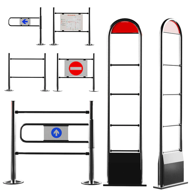Entrance system, fencing turnstiles / Barriers fencing. Ropes and ribbon. Information plate sign. Crowd control — Descargar