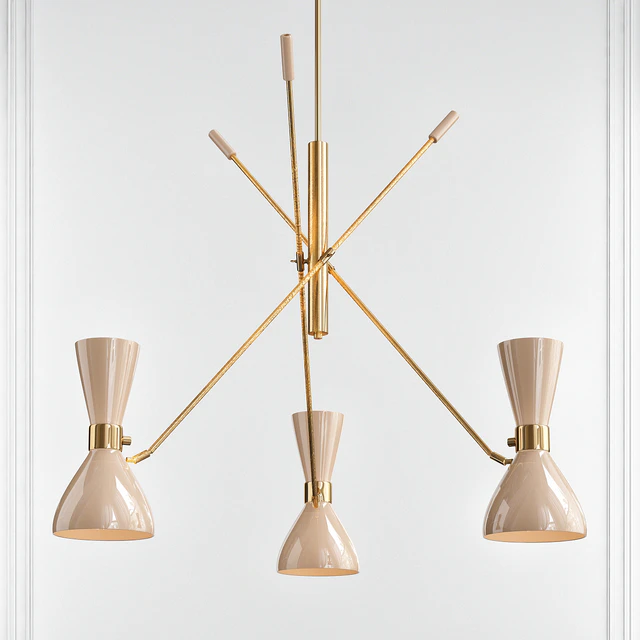 CONTRAPPESO ADJUSTABLE 3-ARM BRASS IVORY CHANDELIER — Скачать