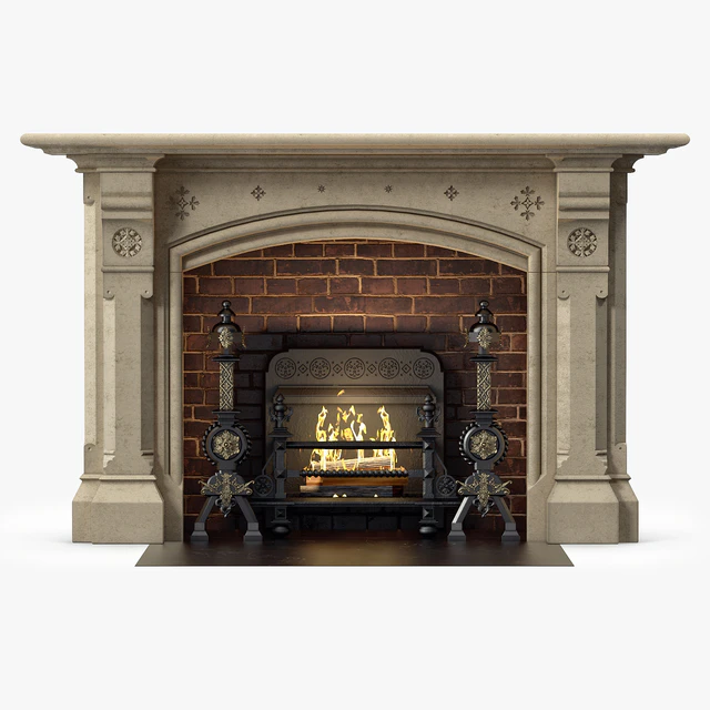 Westland London A Large Yorkstone Gothic Style Antique Fireplace Stock No 14223 — Descargar