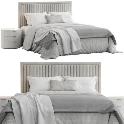 Channel Tufted Headboard Pine Queen Bed — Вид 2