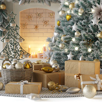 Christmas tree with fireplace — Ver 5