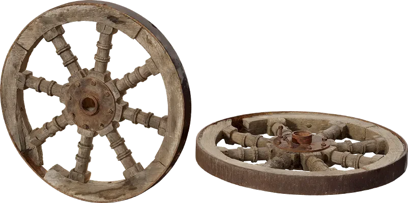 broken wooden wheel 001 — Скачать