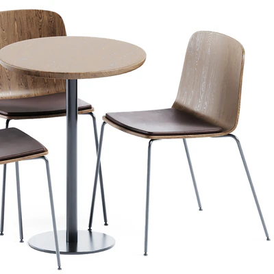Easy Mix & Fix Table by Ton & Wooden Upholstered Chair Rama by Kristalia — Ver 3