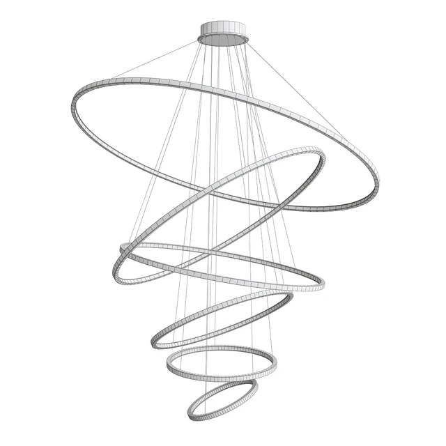 LED Swirl Six Ring Chandelier Pendant Light in Gold Contemporary — Скачать
