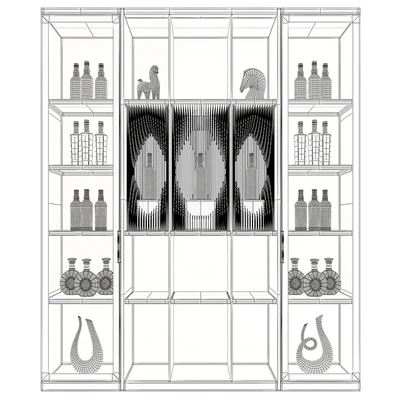 Wine Cabinet With Glasses & Decoration 017 — Вид 3
