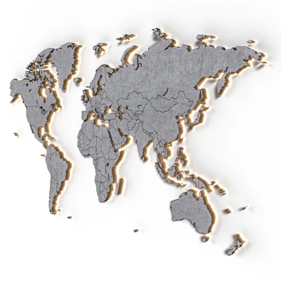 World map in 5 materials | 16k | PBR — Ver 5
