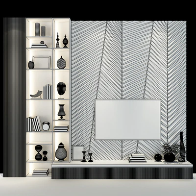 TV Wall set 0174 — Ver 2