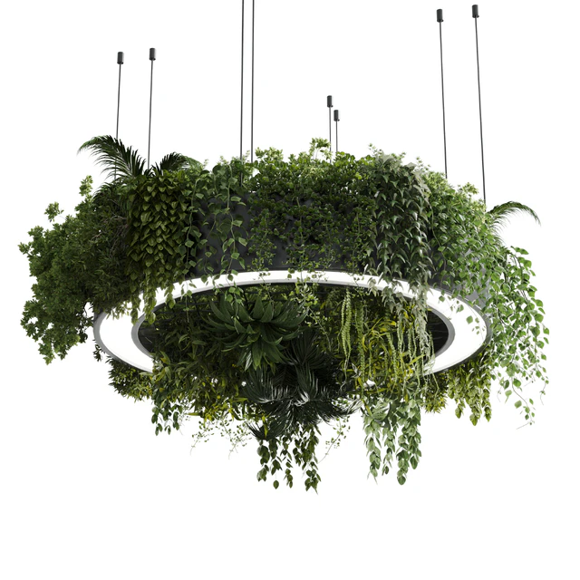 Circle pot light pendant - plant light hanging 13 corona — Descargar