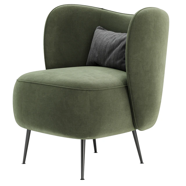 Upholstered Wingback Chair — Скачать
