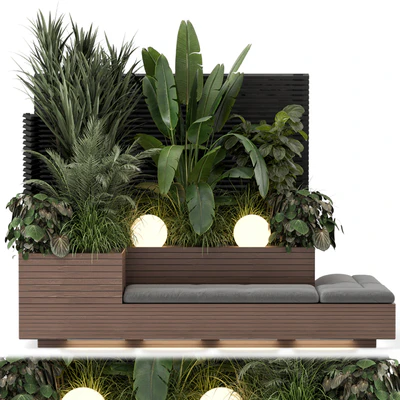 Backyard and Landscape Set Bush and Tree - Set 1411 — Ver 1