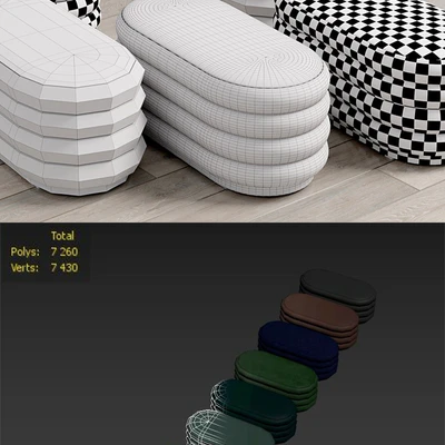 Ferm Living - Velour Pouf oval — Ver 3