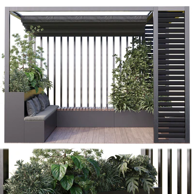 Landscape Furniture with Pergola and Roof garden 15 — Ver 4