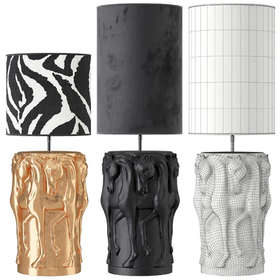ADAMSBRO LAMP STAND DANCING HORSES — Ver 4