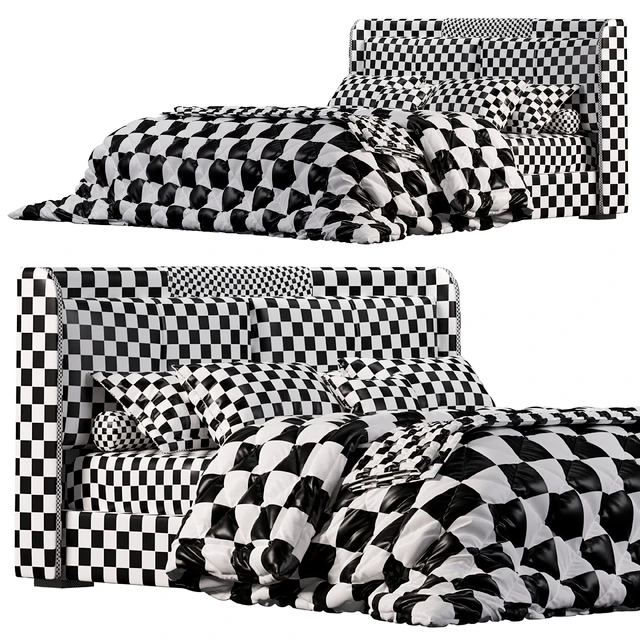 White Wingback Bed By Homary — Скачать