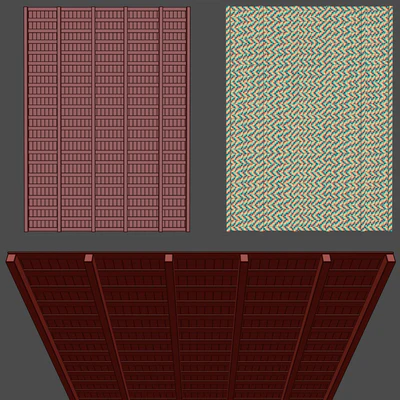 Wooden Ceiling V5 / Прямой деревянный потолок — Вид 3