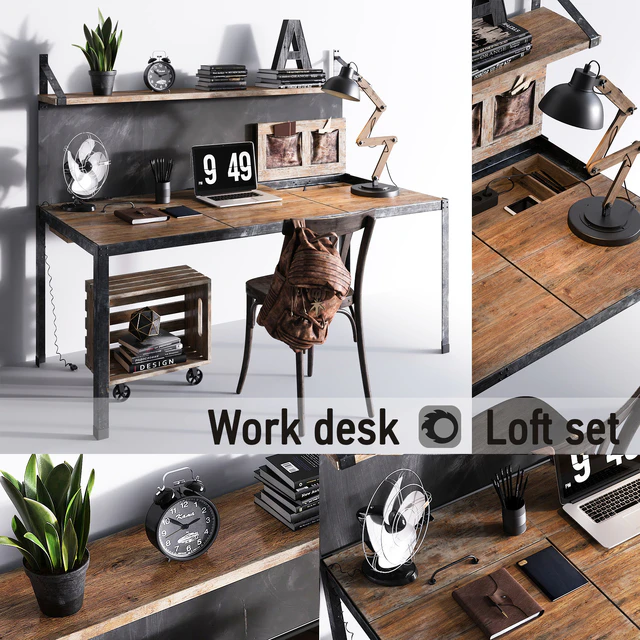 Work desk | Loft set — Descargar