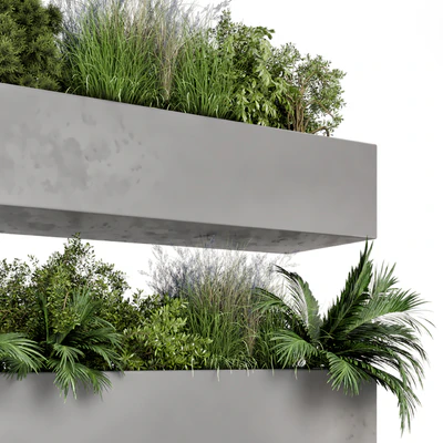 Hanging Plants Set in Gray Pot - Set 717 — Ver 5