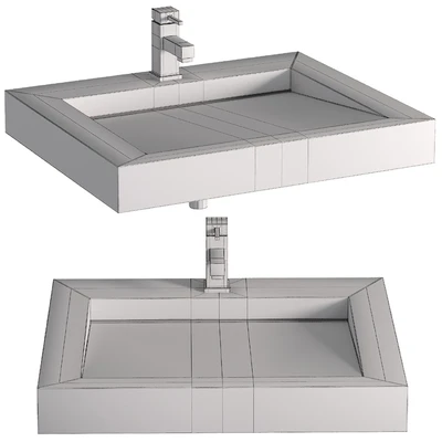 Modern White Wash Basin Wall Deck Installation Bathroom Basin 8409 — Ver 2