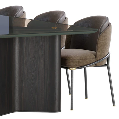 Minotti lou dining table & chair fil noir — Ver 2