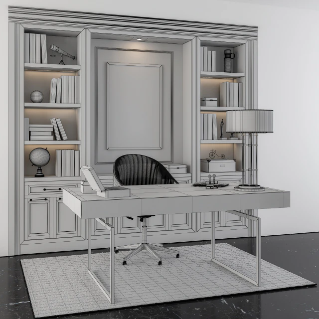 classic office furniture boss room — Descargar