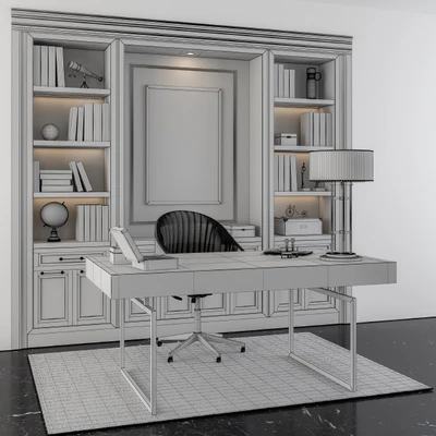 classic office furniture boss room — Ver 2