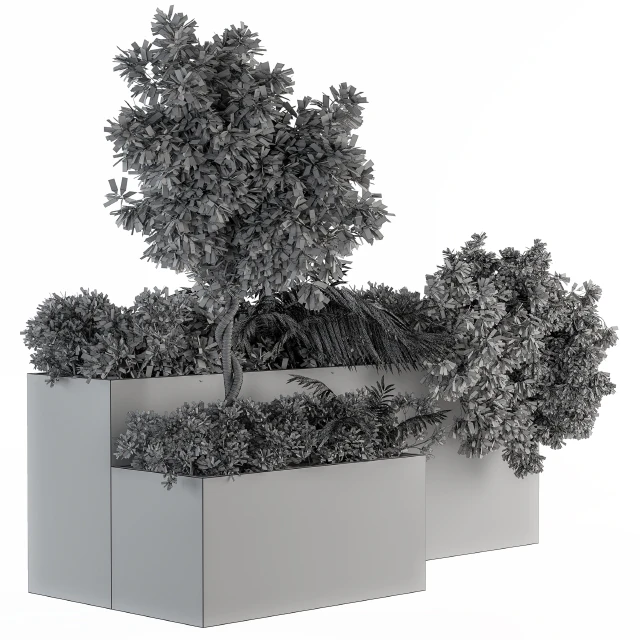 outdoor Plants Concrete Box - Set 45 — Скачать