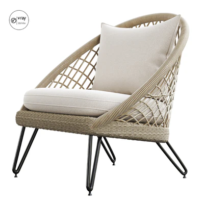 PINEAPPLE Woven resin garden armchair — Вид 1
