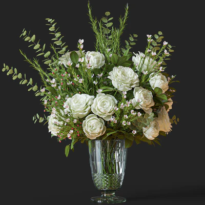 Flower Set 042 white rose wax flower — Вид 1