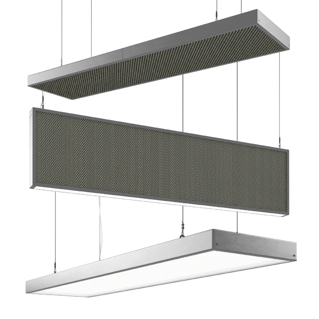 Acoustic panels, hanging elements, lamps. — Descargar