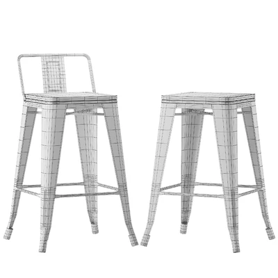 Bar chair Tolix wood — Ver 5