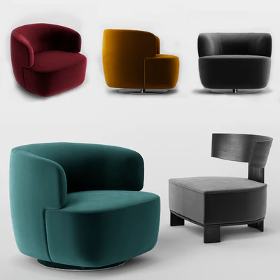 Molteni Elain and Clipper armchairs — Ver 1