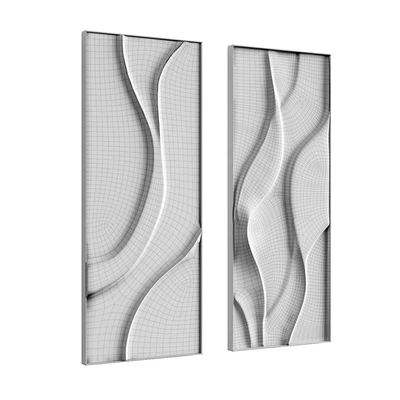 Folded wall art set 02 in three colors — Ver 5