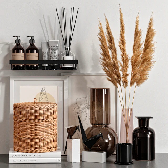 Decorative set with dried flowers 04 — Descargar
