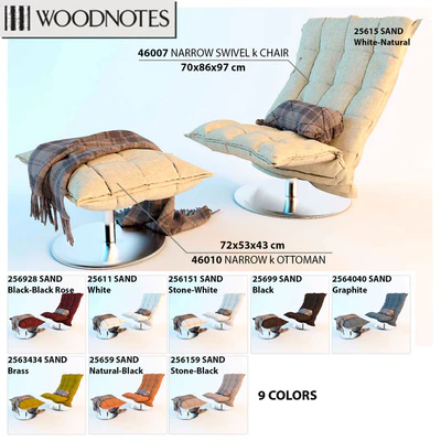 Chair and ottoman Woodnotes NARROW SWIVEL k CHAIR — Ver 1