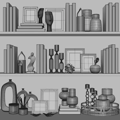 Decorative Set 37. White and gold books. — Ver 2