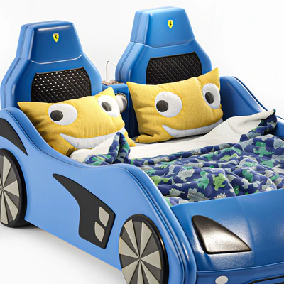 child bed car ferrari (storage) Low poly — Вид 3