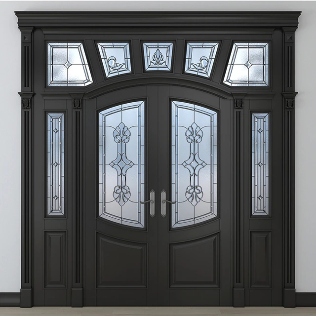 A door with a stained-glass window — Descargar