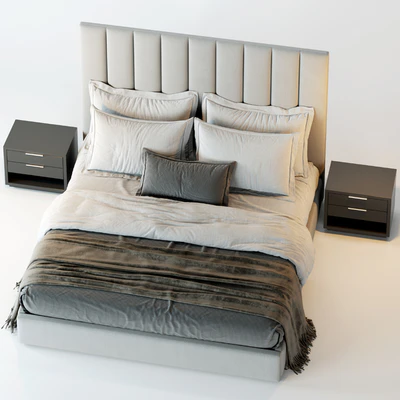 RH Modena Vertical Channel Panel Fabric Platform Bed — Вид 4