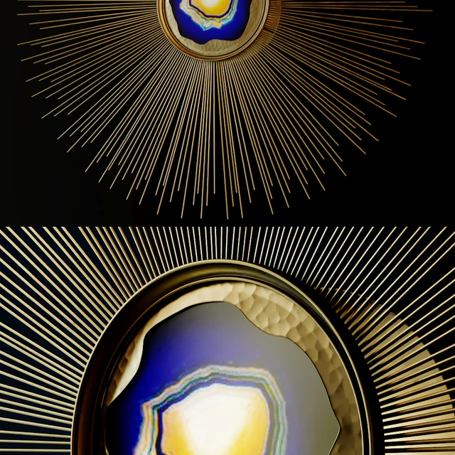 Elegant Polished Blue Agate Starburst Wall Light — Descargar