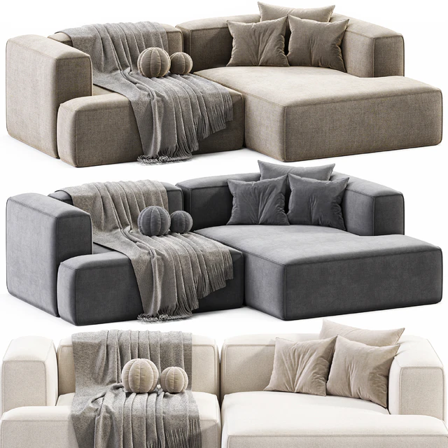 Narozna sofa modulowa ze sztruksu Lennon — Descargar