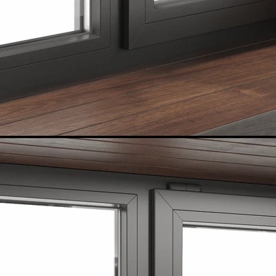 A set of plastic windows with wooden trim. — Вид 5