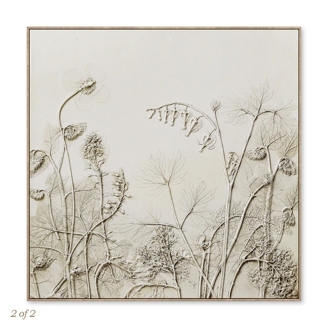 Textural Plaster Wildflowers Boho Wall Art C-507 — Descargar