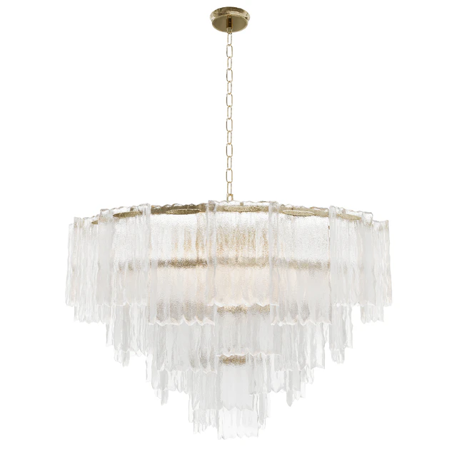 Round pendant chandelier made of ribbed glass Garda Decor 164FA-33128 — Descargar