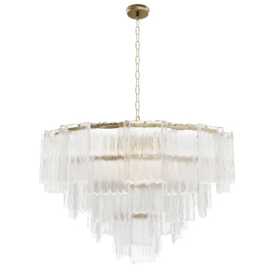 Round pendant chandelier made of ribbed glass Garda Decor 164FA-33128 — Ver 5