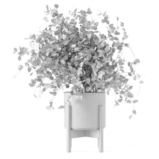 Indoor Plants in rusty Concrete Pot - Set 244 — Descargar