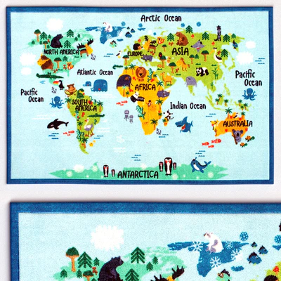 Carpet NuLoom Animal World Map Rug — Ver 1